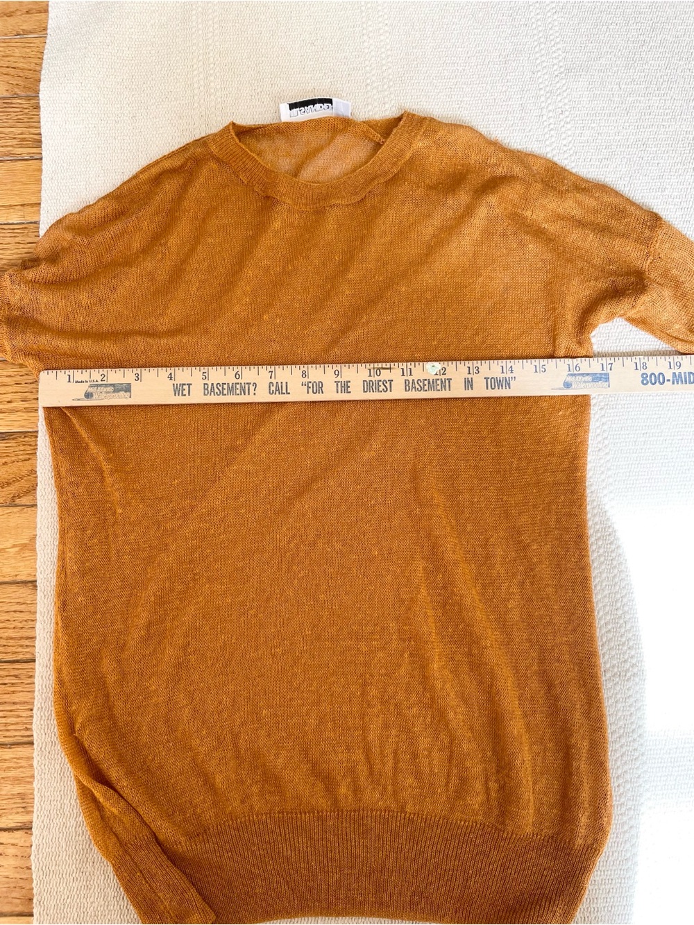 Jil Sander Orange Sheer Knit Long Sleeve Top - Picture 6 of 7